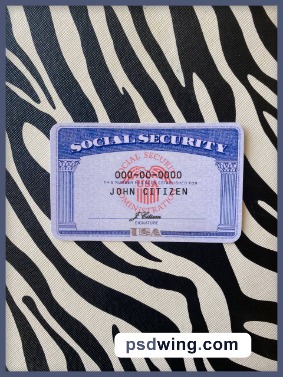 USA SSN Photolook - Zebra Background (Front)